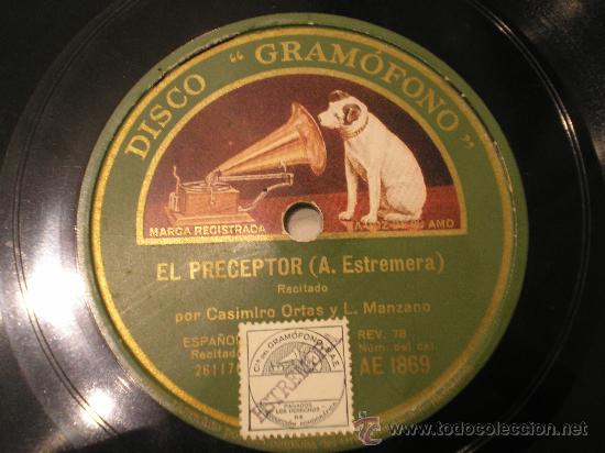 Discos de pizarra: CASIMIRO ORTAS: EL PRECEPTOR / PALIZA MACABRA - Foto 1