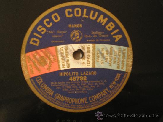 Discos de pizarra: HIPOLITO LAZARO: MANON - Foto 1