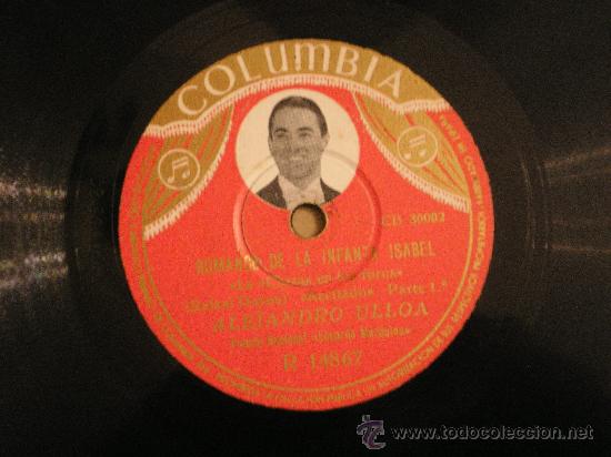 Discos de pizarra: ALEJANDRO ULLOA: ROMANCE DE LA INFANTA ISABEL - Foto 1