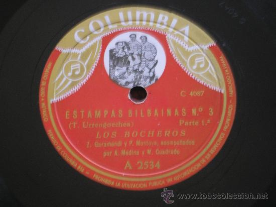 Discos de pizarra: LOS BOCHEROS: ESTAMPAS BILBAINAS N&ordm; 3 - Foto 1