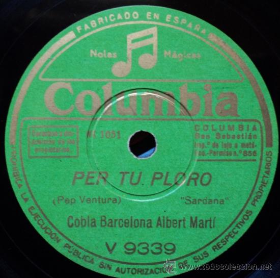 Discos de pizarra: Cobla Barcelona, Per tu Ploro y El toc d`oracio, Edicion de Espa&ntilde;a - Foto 1