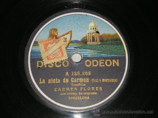 Discos de pizarra: CARMEN FLORES: LA NIETA DE CARMEN / CAPULLO DE ROSA - Foto 1