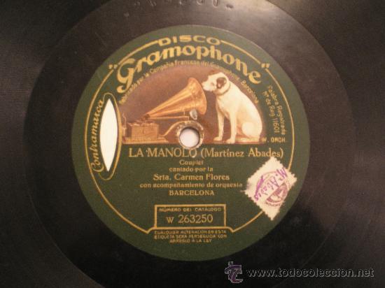 Discos de pizarra: CARMEN FLORES: LA MANOLO / LA ADIVINA - Foto 1