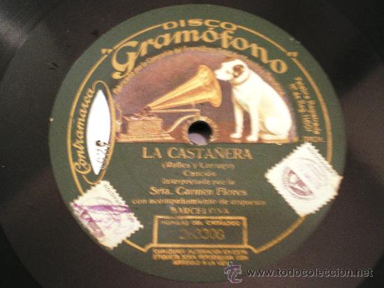Discos de pizarra: CARMEN FLORES: LA CASTA&Ntilde;ERA / LA CHAL&Aacute; - Foto 1