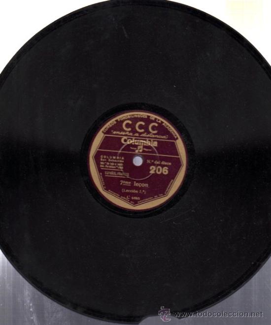 Discos de pizarra: DISCO DE PIZARRA CCC, FRANC&Eacute;S OCTAVA LECCI&Oacute;N, N&ordm; 206 - Foto 1
