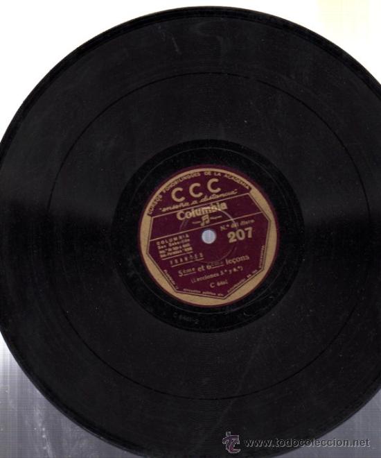 Discos de pizarra: DISCO DE PIZARRA CCC, FRANC&Eacute;S S&Eacute;PTIMA Y OCTAVA LECCI&Oacute;N, N&ordm; 207 - Foto 1