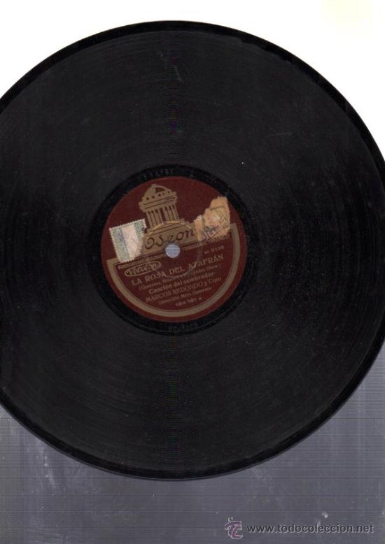 Discos de pizarra: DISCO DE PIZARRA, LA ROSA DEL AZAFR&Aacute;N, MARCOS REDONDO Y CORO - Foto 2