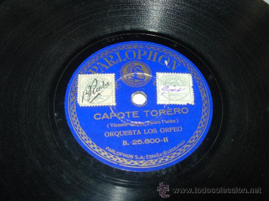 Discos de pizarra: Bienvenida ( M. Girotida y A. corral Moraleda) Pasodoble torero coreable Orquesta los orfeo - Foto 4
