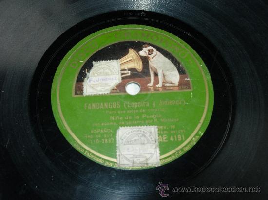 Discos de pizarra: Fandangos (Lapeira y jimenez) - Foto 2