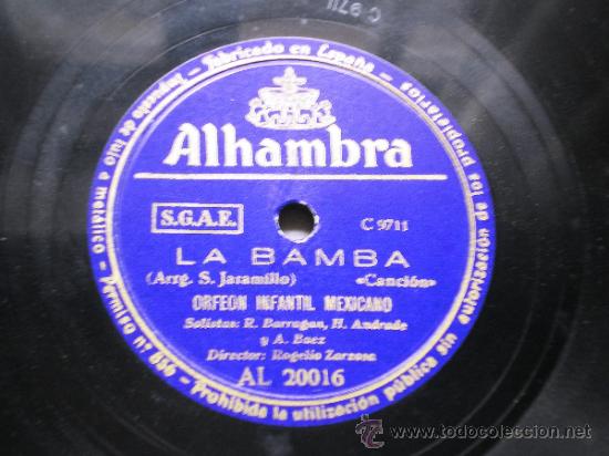 Discos de pizarra: ORFEON INFANTIL MEXICANO: LA BAMBA / ESTRELLITA - Foto 1