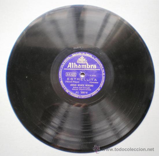Discos de pizarra: ORFEON INFANTIL MEXICANO: LA BAMBA / ESTRELLITA - Foto 2