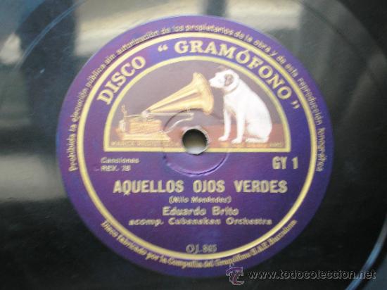Discos de pizarra: EDUARDO BRITO: AQUELLOS OJOS VERDES / MARTA - Foto 1