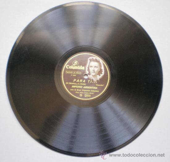 Discos de pizarra: IMPERIO ARGENTINA: DAME UN BESO / PARA TI... - Foto 2