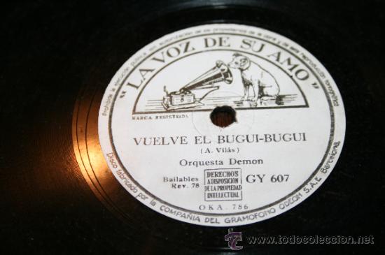 DISCO DE PIZARRA - ORQUESTA DEMON - OH, ROSALIA / VUELVE EL BUGUI BUGUI (Música - Discos - Pizarra - Jazz, Blues, R&B, Soul y Gospel)