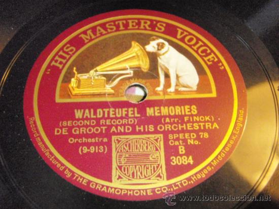 Discos de pizarra: DE GROOT & HIS ORCHESTRA  ( WALDTEUFEL MEMORIES )  ENGLAND  HMV - Foto 1