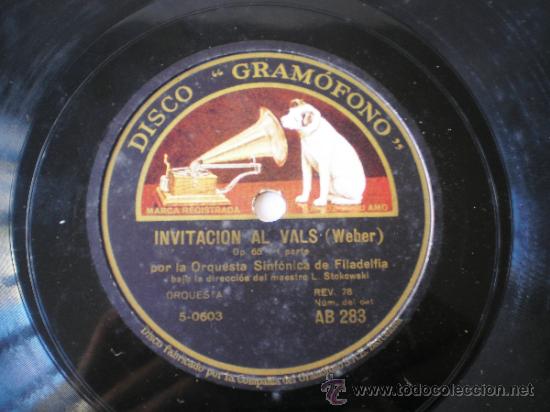 Discos de pizarra: INVITACI&Oacute;N AL VALS - ORQUESTA SINF&Oacute;NICA DE FILADELFIA. - Foto 1