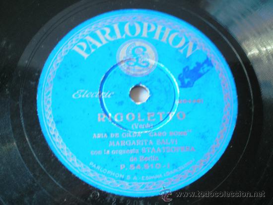Discos de pizarra: MARGARITA SALVI: RIGOLETTO. - Foto 1
