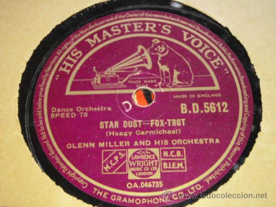 Discos de pizarra: GLENN MILLER & HIS ORCHESTRA ( STAR DUST - IMAGINATION ) ENGLAND HMV - Foto 1
