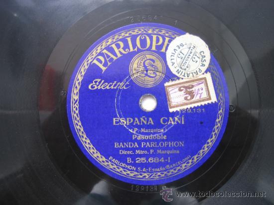 Discos de pizarra: Disco Gramofono. Viva la Jota y Espa&ntilde;a ca&ntilde;&iacute;. Pasodoble - Foto 4