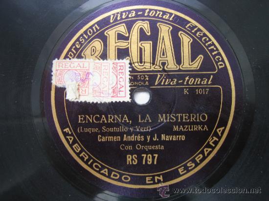 Discos de pizarra: Disco Gramofono. Mazurca y Pasodoble - Foto 1