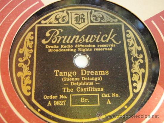 Discos de pizarra: THE CASTILIANS  ( TANGO DREAMS - INCA TANGO )  BRUNSWICK - Foto 1