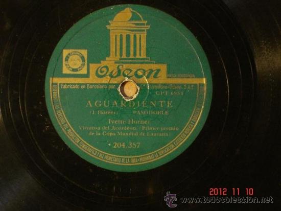 Discos de pizarra: Ivette Horner - Levando Anclas (CPT6952) / Aguardiente (CPT6951) - Odeon 204.357 - Foto 2