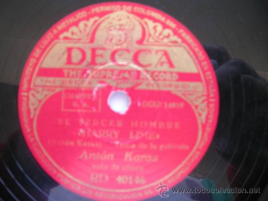 Discos de pizarra: ANTON KARAS. SOLO DE CITARA. (PIZARRA) - Foto 1