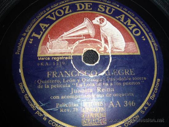 Discos de pizarra: juanita reina-francisco alegre - Foto 1