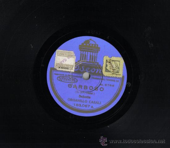 Discos de pizarra: DISCO DE PIZARRA 25 CM, ODEON.SCHOTIS, ORGANILLO CASALI. - Foto 1