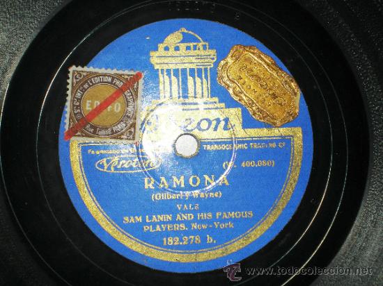 Discos de pizarra: SAM LANIN AND HIS FAMOUS: RAMONA / TO-GETHER. - Foto 1