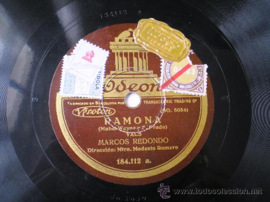 Discos de pizarra: MARCOS REDONDO: RAMONA / MABEL. - Foto 1