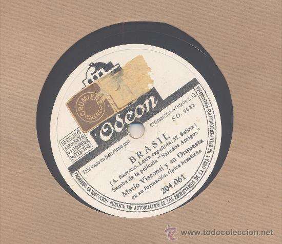 Discos de pizarra: MARIO VISCONTI Y SU ORQUESTA: BRASIL + JOS&Eacute; CARIOCA - Foto 1