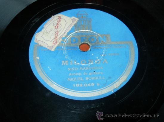 Discos de pizarra: Milonga Ni&ntilde;o marchena acomp. de guitarra miguel borrull - Foto 1
