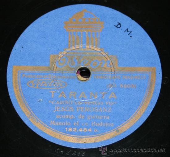 Discos de pizarra: JESUS PEROSANZ - TANGUILLO - TARANTA - DISCO DE PIZARRA - Foto 4