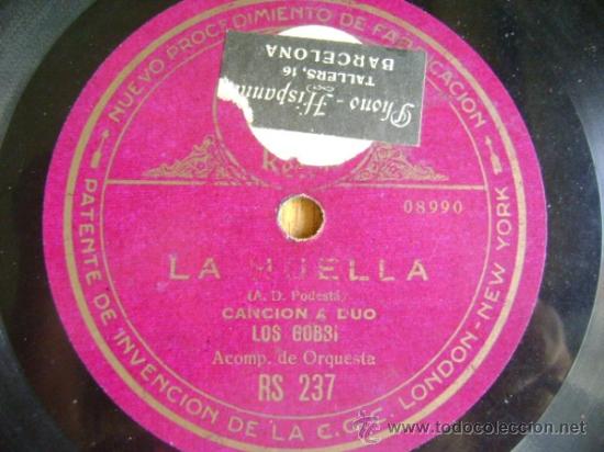 Discos de pizarra: Disco de pizarra Regal RS237. Los Gobbi: La huella / --- - Foto 1