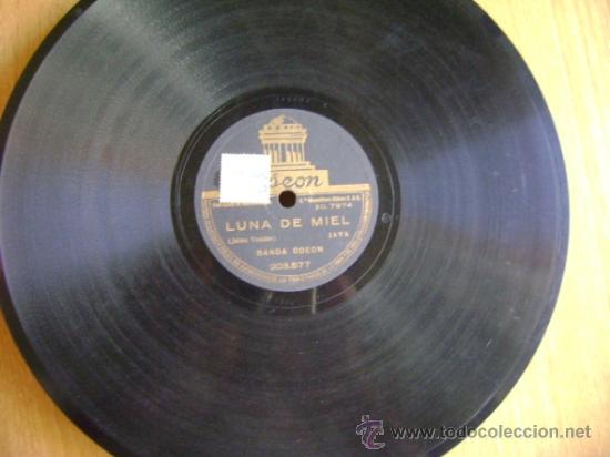 Discos de pizarra: Disco de pizarra Ode&oacute;n 203577. Banda Ode&oacute;n: Pam, Pam, Pam (pasodoble) / Luna de Miel (Java) - Foto 4