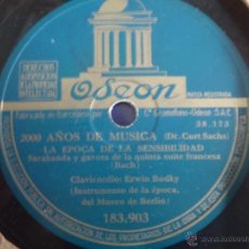 Discos de pizarra: DISCO DE PIZARRA LA EPOCA DE LA SENSIBILIDAD 200 AÑOS DE MUSICA. Lote 39950932