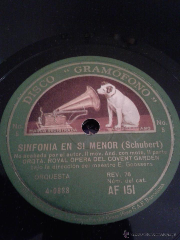 Discos de pizarra: DISCO GRAMOFONO N&ordm; 5-6 SINFONIA EN SI MENOR- ( SCHUBERT-) - Foto 1