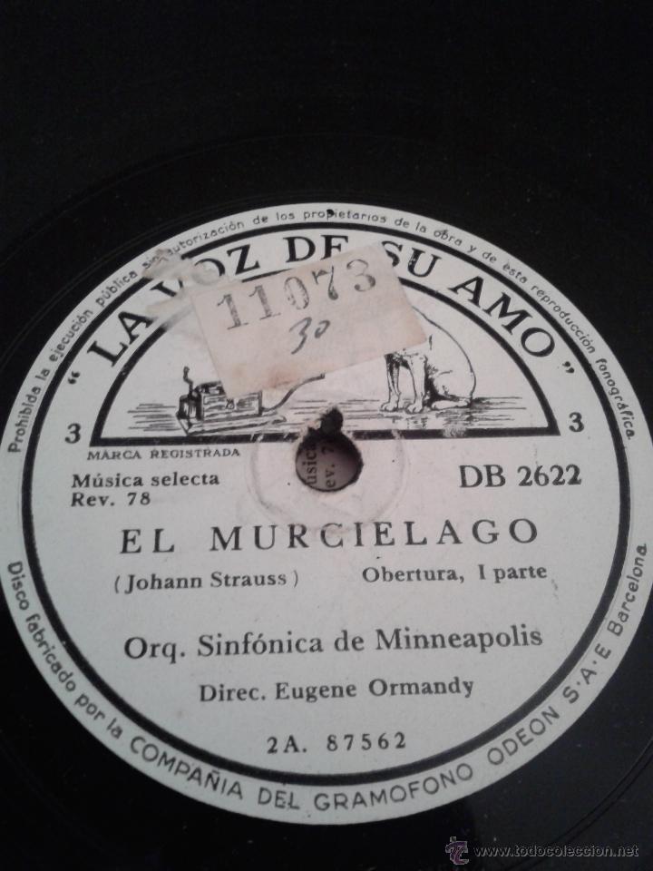 Discos de pizarra: DISCO GRAMOFONO - EL MURCIELAGO- 1&ordf; Y 2&ordf; PARTE - Foto 1