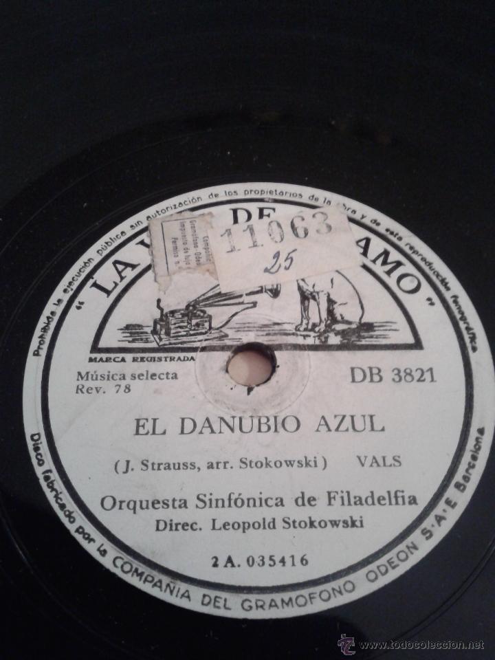 Discos de pizarra: DISCO GRAMOFONO - EL DANUBIO AZUL- Y CUENTOS DE LOS BOSQUES DE VIENA - - Foto 1