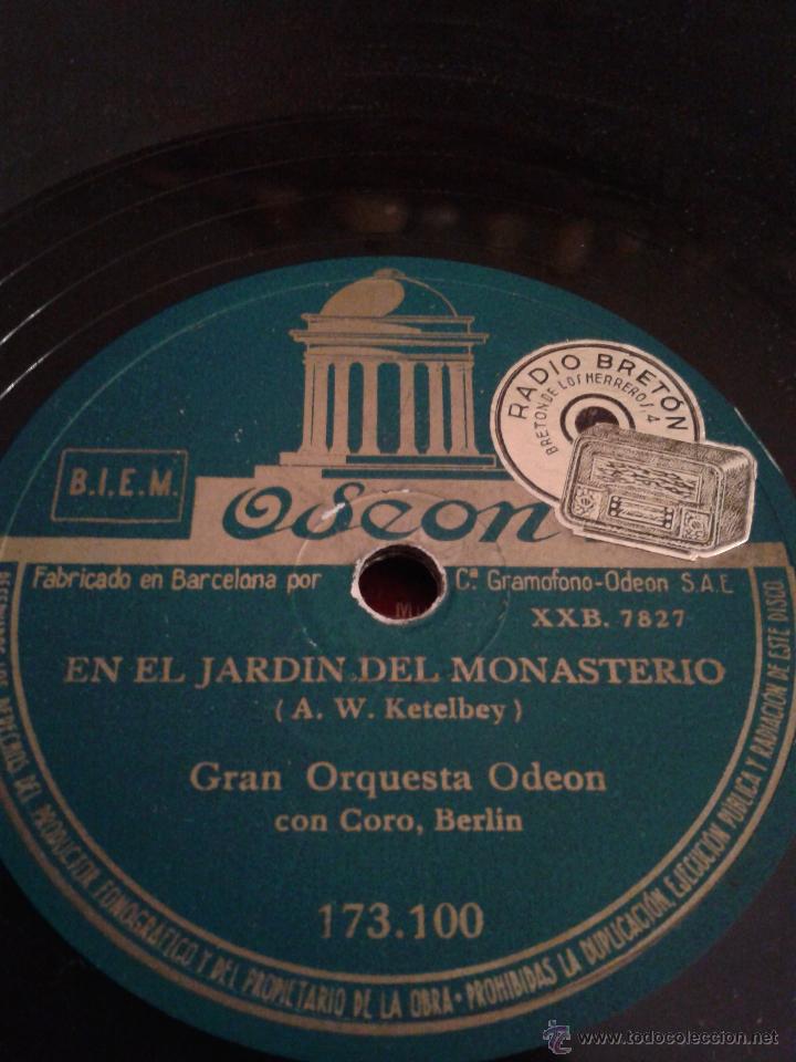 Discos de pizarra: DISCO GRAMOFONO- EN EL JARDIN DEL MONASTERIO Y EN UN MERCADO DE PERSIA - - Foto 1