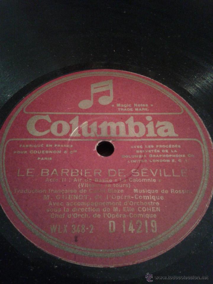 Discos de pizarra: DISCO GRAMOFONO-LE BARBIER - DE - SEVILLE - Y LAKME- - Foto 1