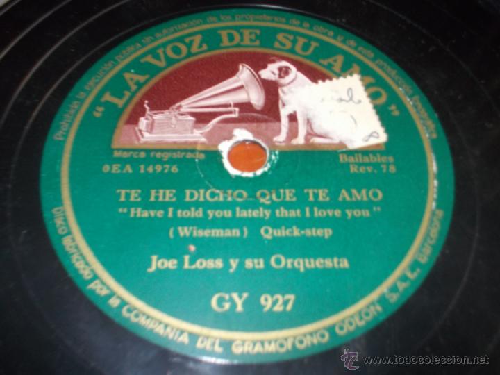 Discos de pizarra: Disco la voz de su amo sentimental y te he dicho que te amo - Foto 1