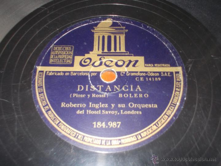 Discos de pizarra: Disco Odeon Mano generosa y distancia - Foto 1