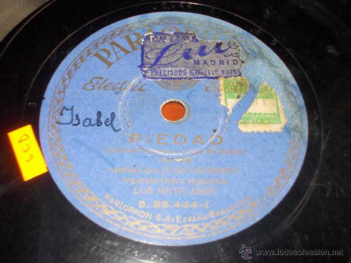 Discos de pizarra: disco parlophon piedad y corazones partidos - Foto 3
