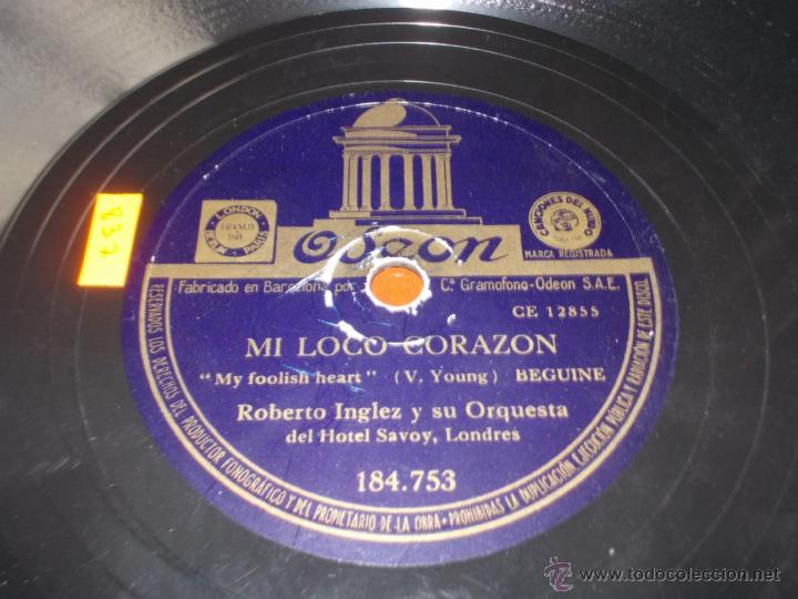 Discos de pizarra: disco odeon Mi loco corazon y serenata portuguesa - Foto 3