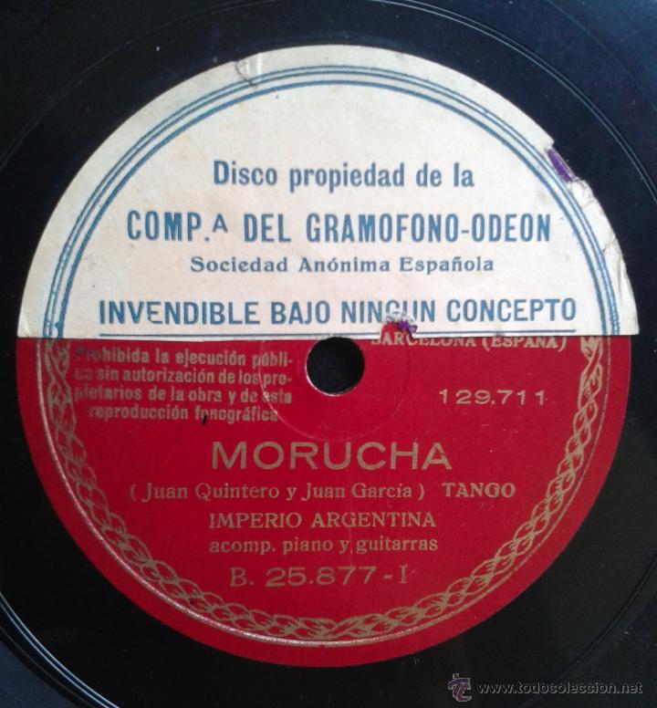 Discos de pizarra: Imperio Argentina - Morucha / Ventanita Florida - Foto 1