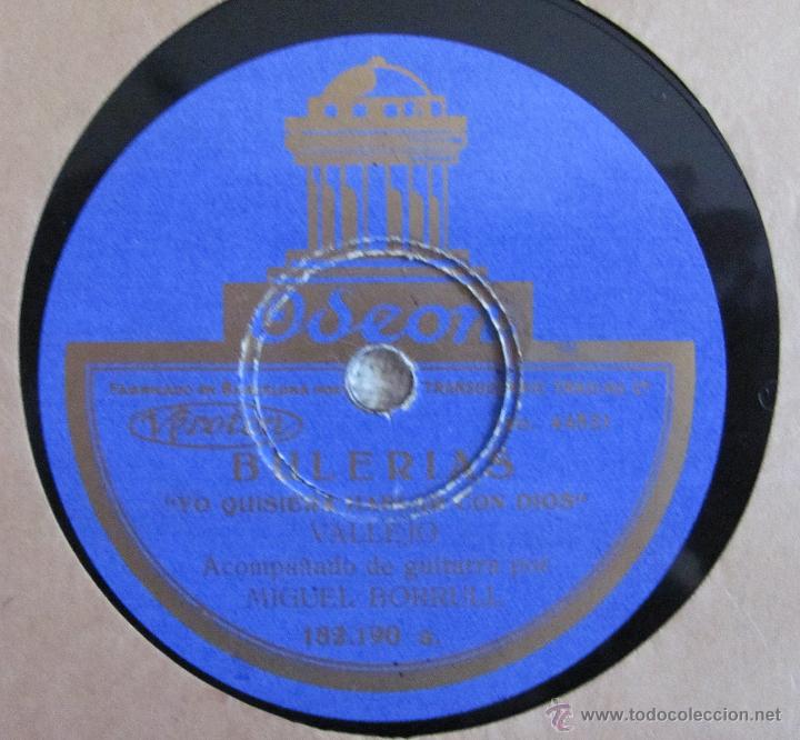 Discos de pizarra: VALLEJO - BULERIAS / FANDANGO DEL GRAN PODER - DISCO PIZARRA 78RPM - Foto 1
