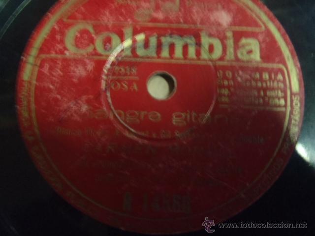 Discos de pizarra: DISCO DE PIZARRA CARMEN MORELL SANGRE GITANA AMOR GITANO X - Foto 1
