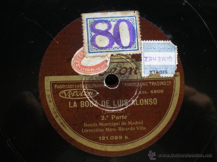 Discos de pizarra: PZARRA / LA BODA DE LUIS ALONSO 30CM 121.029 ODEON pepeto - Foto 2